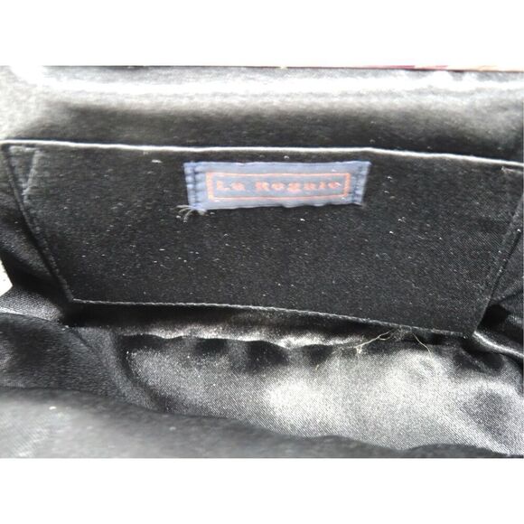 Vintage La Regale Metallic Silver & Black Evening Fabric Chain Bag Crossbody - Picture 8 of 8